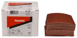 Makita Accessoires Feuille Abrasive 102 X 114 Mm P-42450 Feuille Abrasive 114x102 K120 Velcro Rouge 50 Pièces