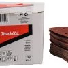Makita Accessoires Feuille Abrasive 94 X 94 Mm Delta P-42640 Feuille Abrasive 3-K 94 K150 Velcro Rouge 50 Pièces