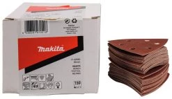 Makita Accessoires Feuille Abrasive 94 X 94 Mm Delta P-42640 Feuille Abrasive 3-K 94 K150 Velcro Rouge 50 Pièces