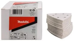 Makita Accessoires Feuille Abrasive 94 X 94 Mm Delta P-42830 Feuille Abrasive 94 X 94 K180 Velcro Blanc 50 Pièces